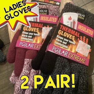 🌸🍂2 Pair Bundle Thermal Ladies Knit Gloves